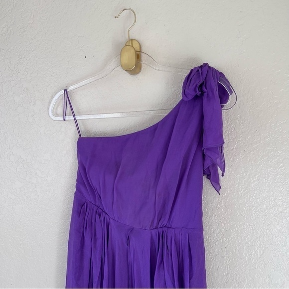 ALICE + OLIVIA Silk one shoulder purple Dress size small - Picture 4 of 15